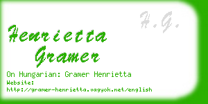 henrietta gramer business card